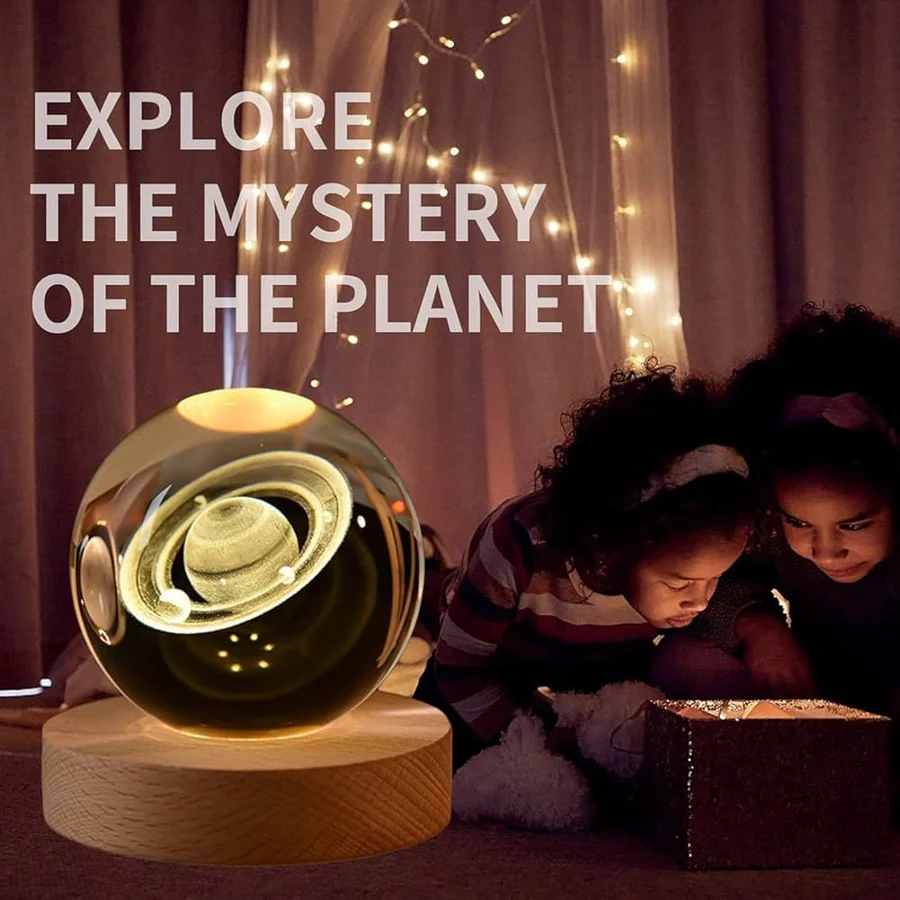 3D Saturn Galaxy Crystal Ball Lamp - Image 6
