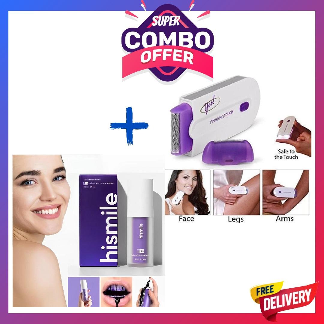 Combo Offer Finishing Touch Hair Remover and HiSmile Teeth Whitening