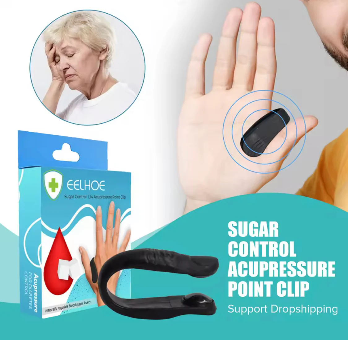 2 Acupressure Sugar Control Clips - Image 2